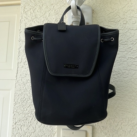 Coach Bags Nwot Coach Black Nylon Fabric Leather Trim Drawstring